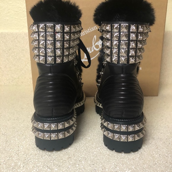 - Christian Louboutin Yeti Studded Boot Black 35 / 5 - Picture 8 of 14